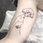 Audrey Kawasaki tattoo by Jonathan Mckenzie #JonathanMcKenzie #favoritetattoos #linework #fineline #illustrative #portrait #lady #AudreyKawaski #girl #hand #blackandgrey #delicate #minimal