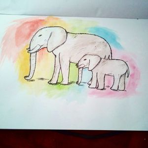 Watercolor elephantes  #watercolortattoos #watercolortattoo #watercolor #ink #elephants #elephanttattoo #rainbow #colorful #color #popular #sketch 