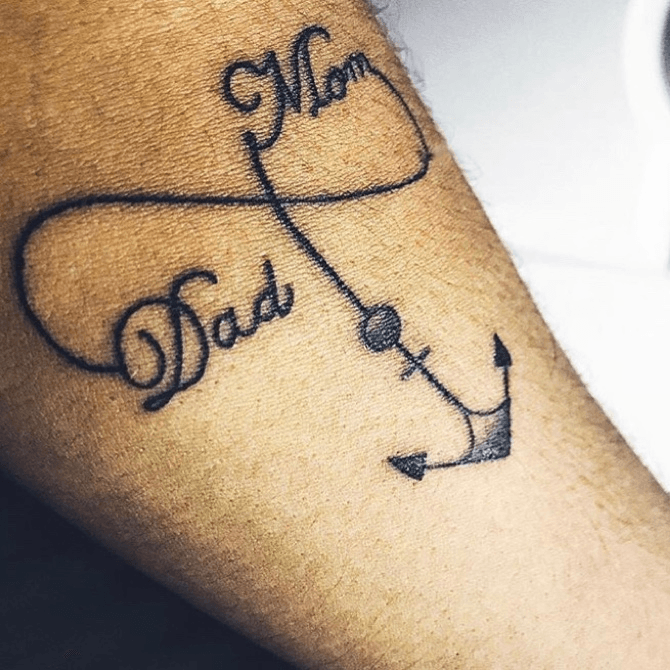 Mom Dad   tattoo script free scetch