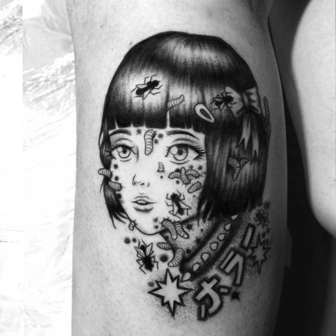 Tattoo Uploaded By Hakusenpaifu Mangatattoo Manga Anime Animetattoo Tattoodesign Kawaiitattoo Gore Horrortattoo Tattoos Blacktattoo Blackwork Blackworkers Blackworktattoo Dotwork Darktattoo Onlythedarkest Blackworkerssubmission Blackarttattoo