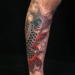 Tattoo by Sergey Buslay #SergeyBuslay #tattoodoambassador #Japanese #irezumi #koi #fish #waves #folklore