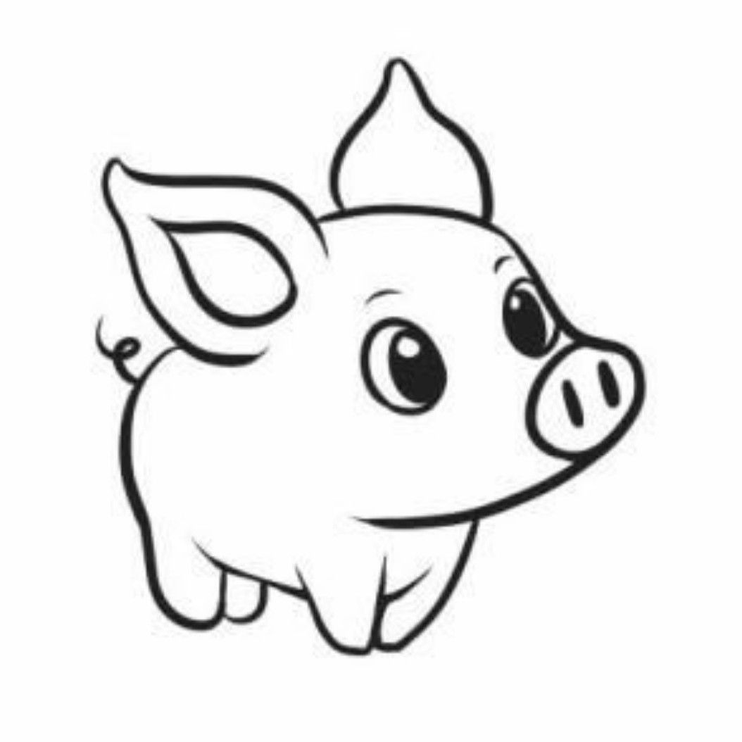How to Draw a Pig - A Cute Easy Pig Drawing From 2 Ovals