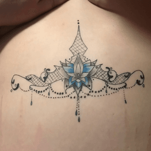 Not done! Lotus themed blue and black chest piece 