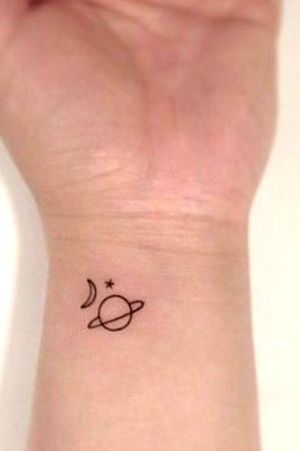 Simplistic Saturn Wrist Tattoo ♡