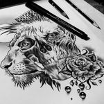 Unknown artist but I plan on getting a piece like this the Leo n me loves it