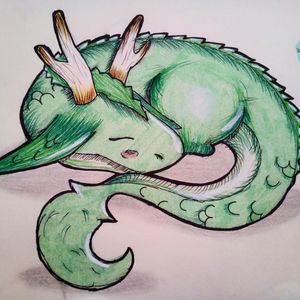 Green dragon 🐲 #dragon #dragontattoo #green #dragaochines #colorful #sketch #kawaiitattoo #kawaii #newschooltattoo #tatuagenscoloridas 