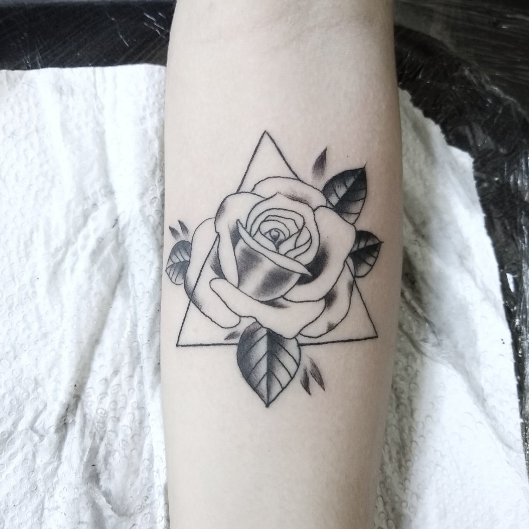 Pink Rose Flowers Tattoo Iris Colorful Flower in triangle Daisy Bird Body  TTL  eBay