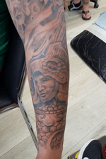 Aztec Eagle Warrior In A Masonry Style Tattoo