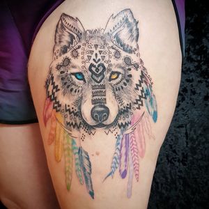 Tatuagem realizada no estudio Love Tattoo- Ribeirão Preto SP #wolf #xamanism #animaldepoder #espiritualist 