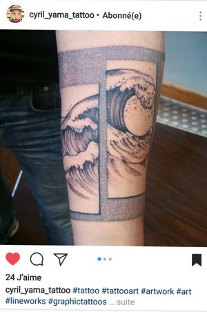 #wave #vague #kanagawa #hokusai #graphic #chacornac #dot #arm #bras