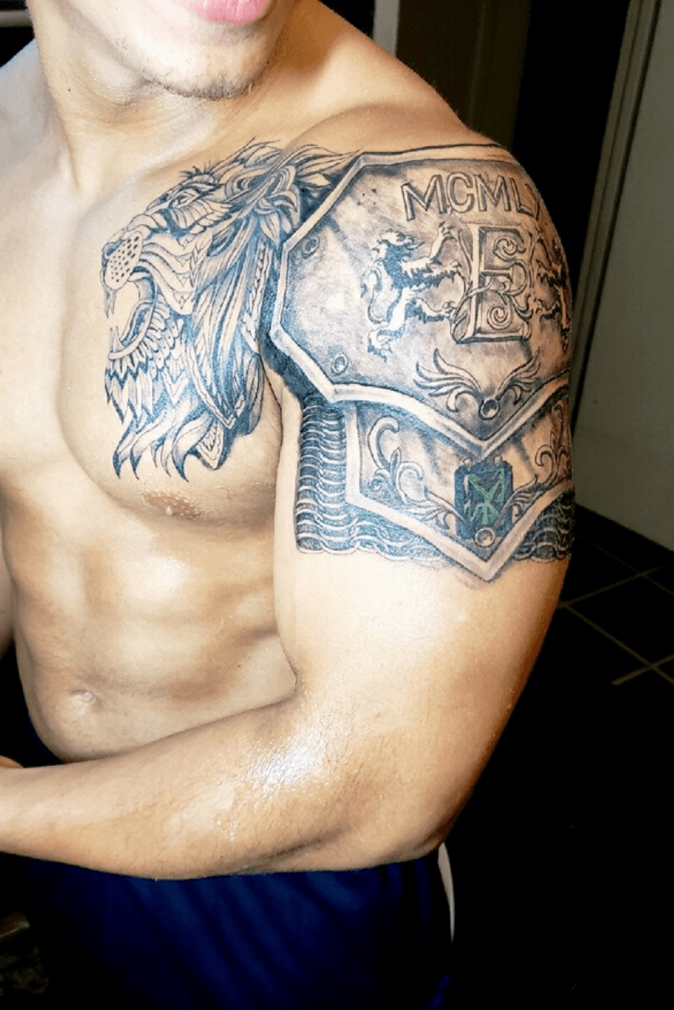 100 Lettering Armor Warrior Shoulder Chest Tattoo Design png  jpg  2023