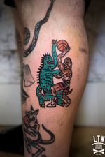 Cool tattoo but Godzilla has 2 tails?