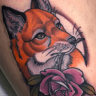 Fox tattoo by Selina #Selina #fox #foxtattoo #neotraditional #Amsterdam 