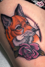 Fox tattoo by Selina #Selina #fox #foxtattoo #neotraditional #Amsterdam 