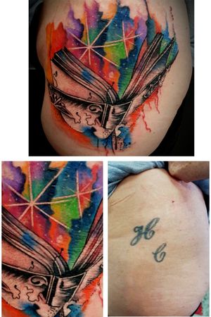 Abstract book cover up #booktattoo #book #colours 