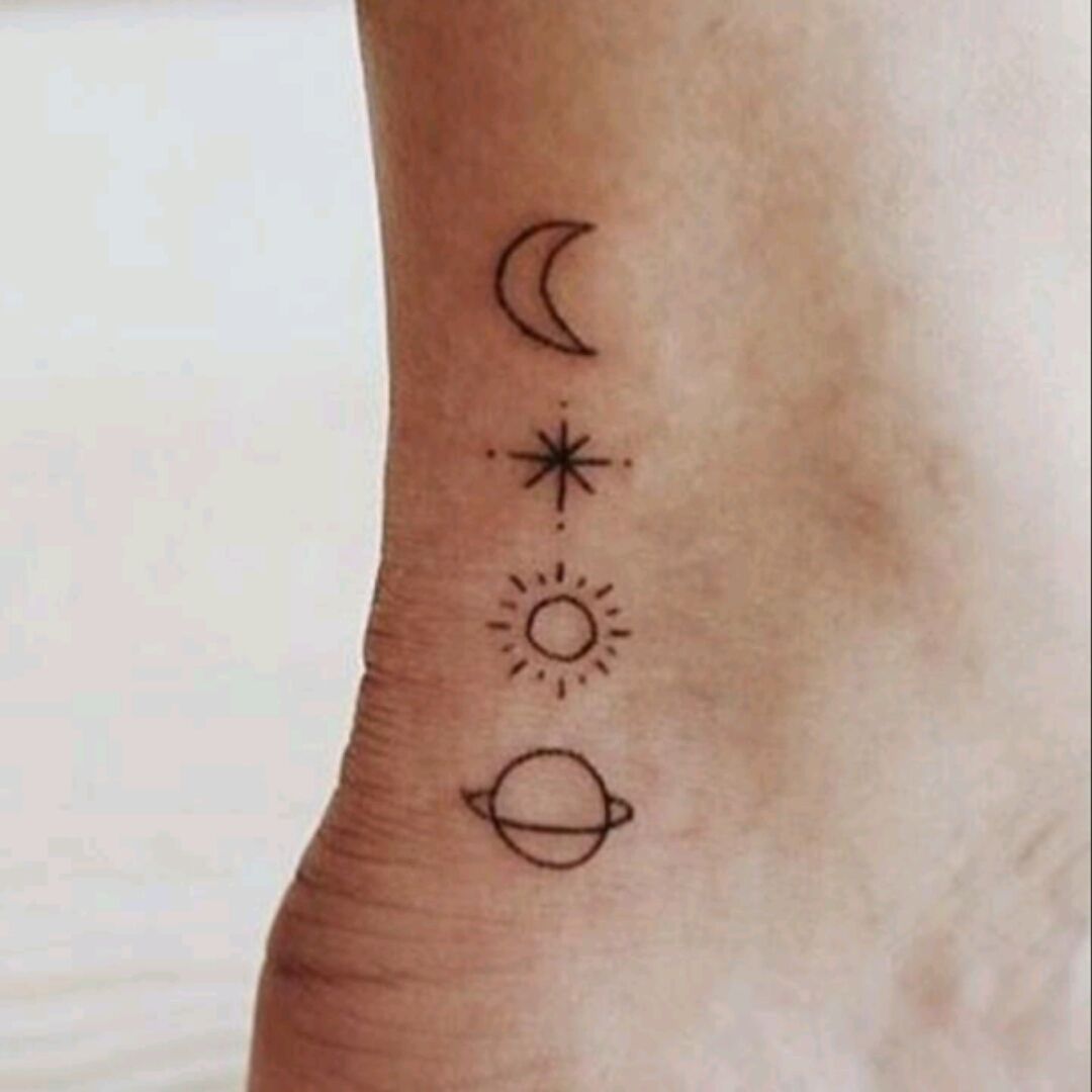Since were all doing tarot tattoos heres my sun moon and star tattoo  Unfortunately the selfie camera mode flipped them so its backwards but  theyre my most recent tattoo and I also