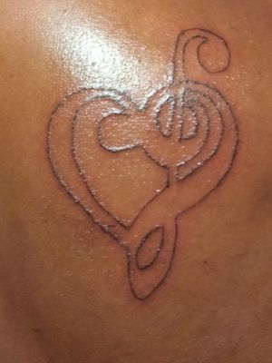 Trebel Clef and Bass Clef Heart