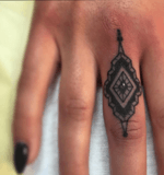 Tiny finger tattoo #fingertattoo #tiny #Black 
