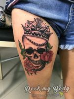 #skulltattoo #rosestattoo #tattooed #tattoo #CalaveraTattoo #calavera #rosas #flowertattoo 