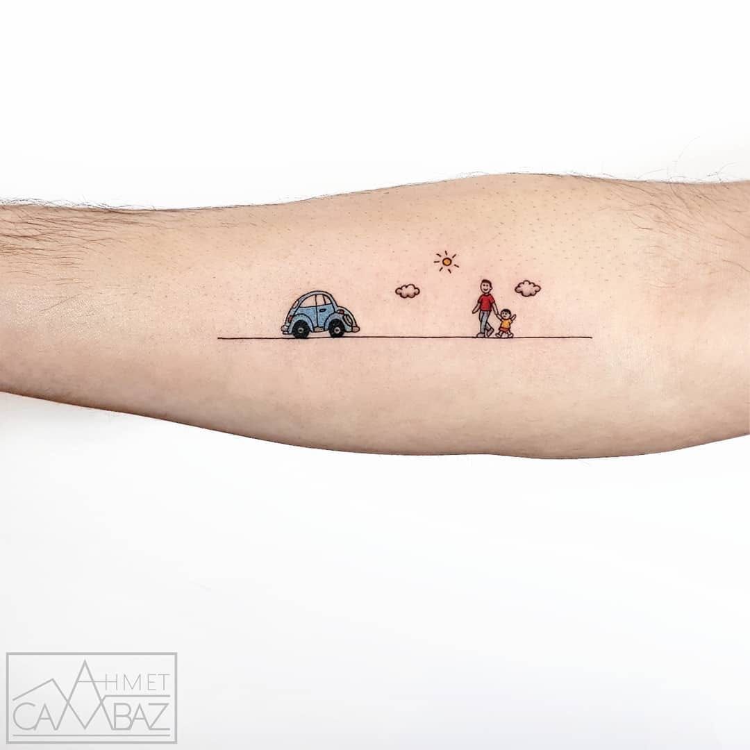 Tiny car tatto  Car tattoos Tattoos for lovers Mini tattoos