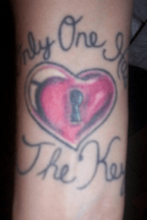 Husband has the key on his arm