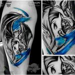 #wolf #dragon #bat #watercolortattoos #sketch #tattoo #men #paoli