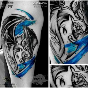 #wolf #dragon #bat #watercolortattoos #sketch #tattoo #men #paoli