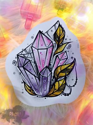 #crystals #crystalstattoo #neotraditionaltattoos #watercolortattoos #design #paoli