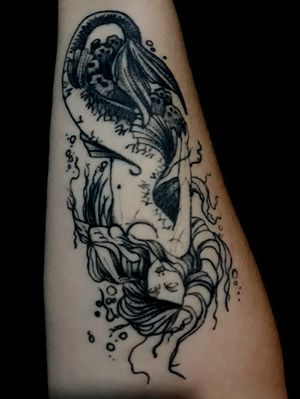 #mermaid #mermaidtattoo #tattoo #blackAndWhite #sereias #sereia #SereiaTattooMinha mais nova tattoo ♡Gratidão William!!