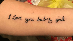 My daughters first tattoo in my handwritting