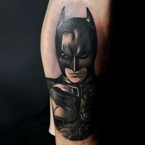 Realistic black and grey batman tattoo!