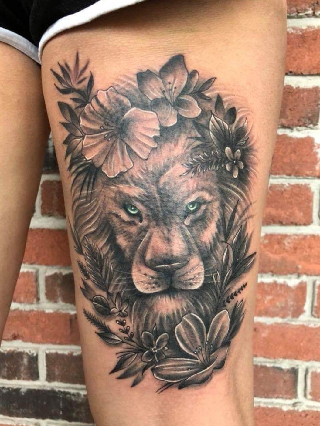 lion hip tattoos
