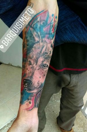 Watercolor Tattoo Wolf
