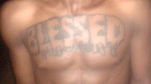 "Blessed" chest piece