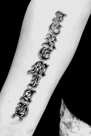 Old English Lettering Temporary Tattoos