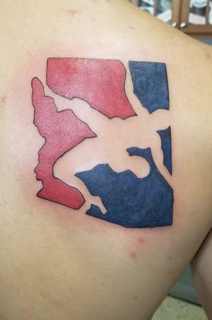The state of Arizona wrestling logo. Got it so before I left for school in Minnesota so I can show where I'm from and who I am.