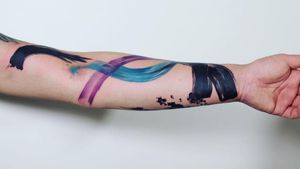 Tattoo by Tyna Majczuk #TynaMajczuk #painterly #watercolor #brushstrokes #abstract