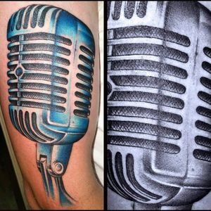 #ShannonBrownArt #WestChesterPA #LocalColorTattoo #LocalColorInk #realism #microphone 