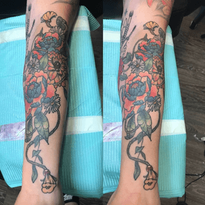 Healed project, flash drawing with original colours, inner arm