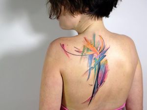 Tattoo by Tyna Majczuk #TynaMajczuk #painterly #watercolor #brushstrokes #abstract #color #leaf #flower #floral #nature #natural #ink