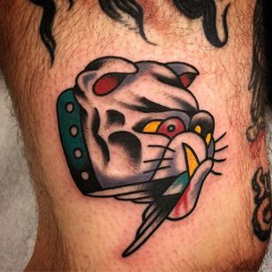 Tattoo by Jeff Sypherd #JeffSypherd #dogtattoos #color #traditional #bulldog #bird #blood #dog #animal #petportrait