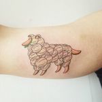 Melon Collie tattoo by Jessica Channer #JessicaChanner #dogtattoos #dog #pet #animal #Collie #melon #fruittattoo #clever #funny #cute #melancholy