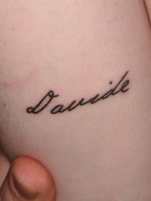 "Davide." My boyfriend's name in his own handwriting. 