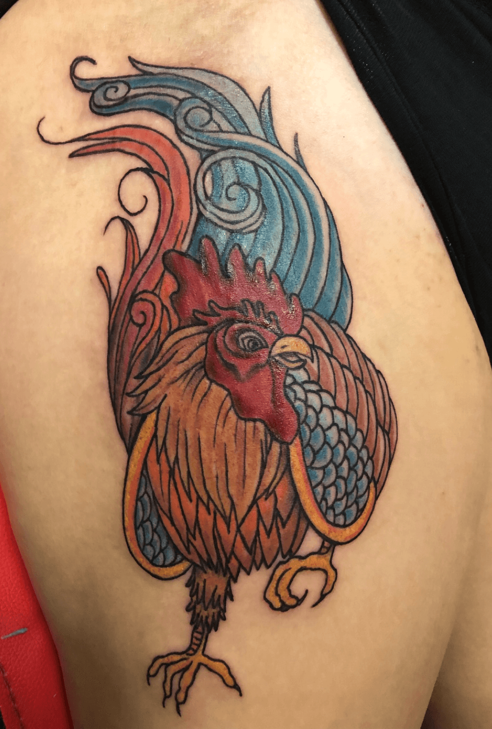Premium Vector  Rooster fire vintage tattoo retro