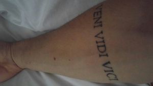 veni vidi vici tattoo  Forearm band tattoos, Forearm sleeve tattoos, Hand  tattoos for guys