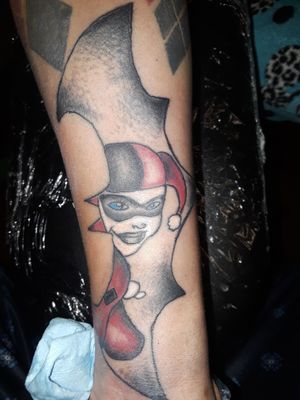 Harley Quinn inside bay symbo done on my wife