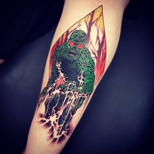 Tattoo by Onnie O'Leary #OnnieOLeary #newschool #color #illustrative #comicbook #scifi #surrealistic #strange #graphic #popart #swampthing #monster #swamp #thing