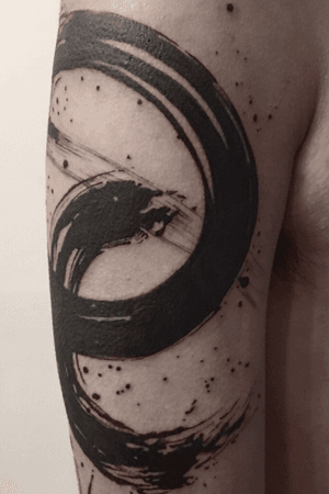 Brush stroke tattoo, motivated from LP #brushstroke #hanutattoo #LP Instagram: hanu_tattoo