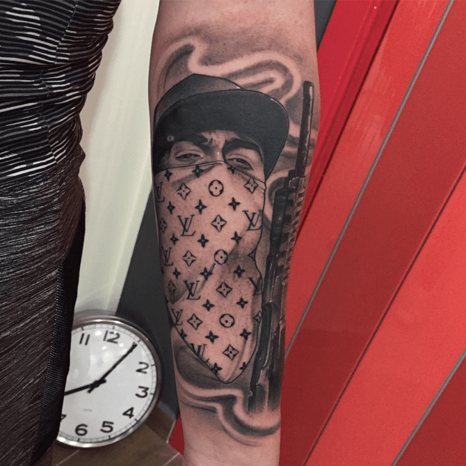 Louis Vuitton Tattoo #chicano #chicanotattoo #chicanostyle