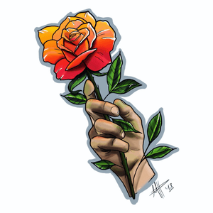 #neotraditional #NeoTraditionalDrawing #drawing #rose #rosewithhand #colorful #colorfuldesign #tattoodesign 
